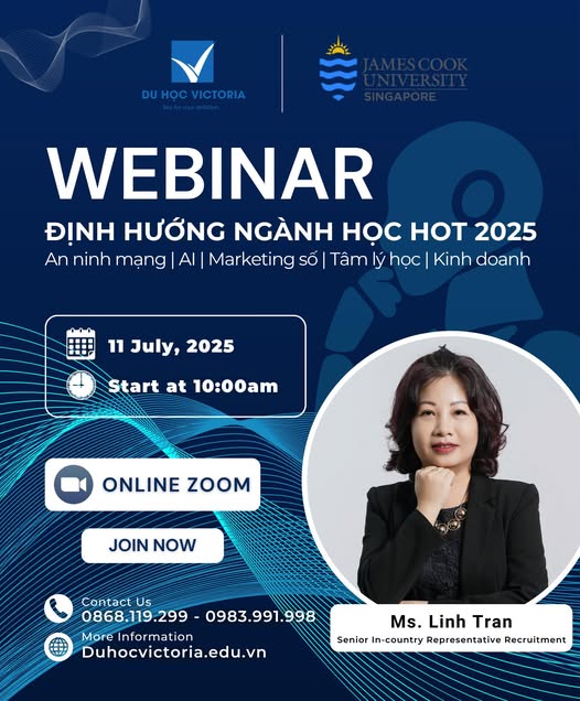 [WEBINAR ĐỊNH HƯỚNG TƯƠNG LAI – CÙNG JAMES COOK SINGAPORE & DU HỌC VICTORIA]